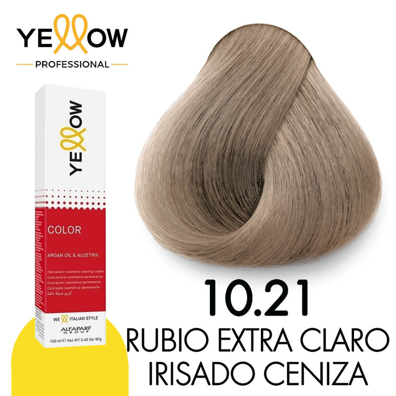 TINTE YELLOW 10.21 RUBIO EXTRACLARO IRISADO CENIZA 100 ML