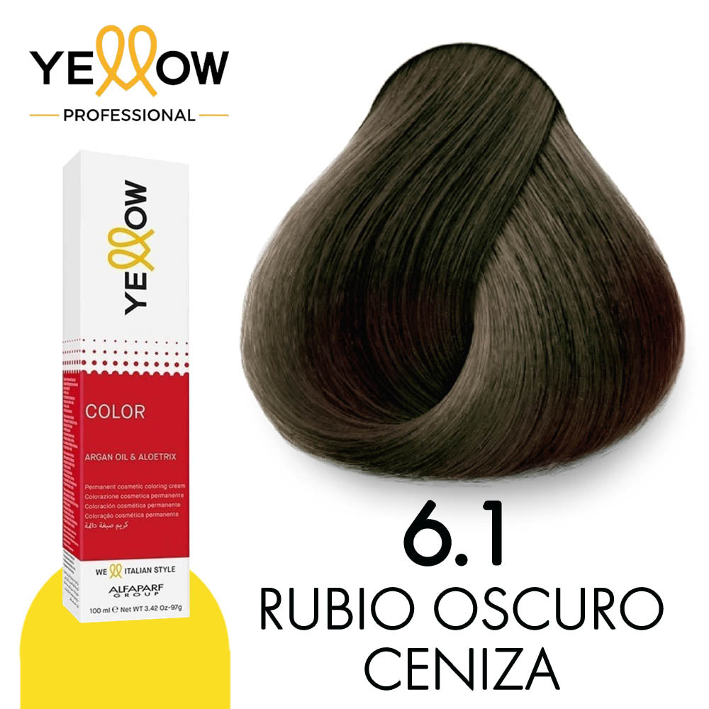 TINTE YELLOW 6.1 RUBIO OSCURO CENIZA